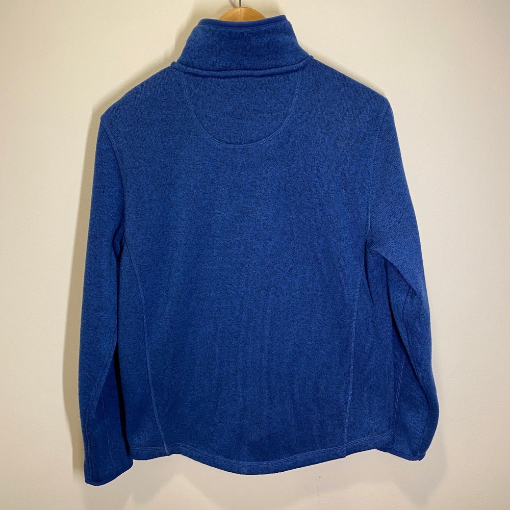 L.L.Bean Sweater Fleece Jacket Mens M Blue Excellent Full Zip Mock Neck 504938 - Picture 8 of 9